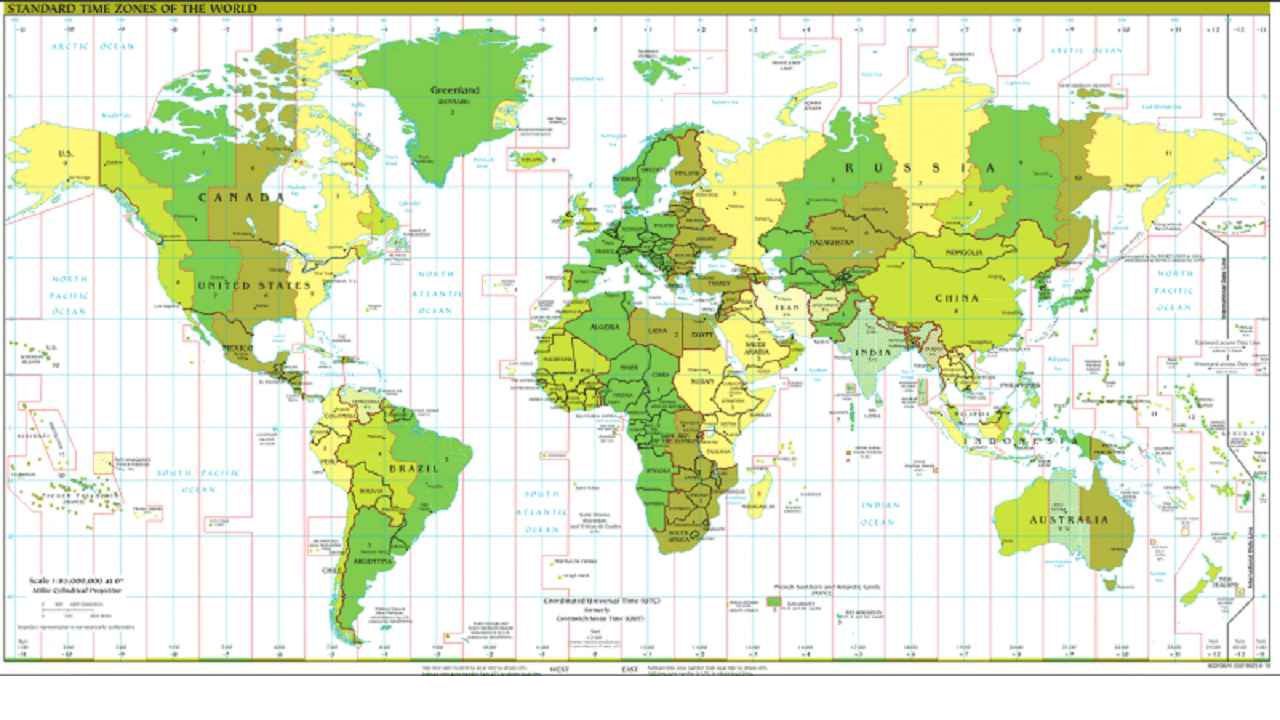 世界地図 標準時間 2011 TWFB